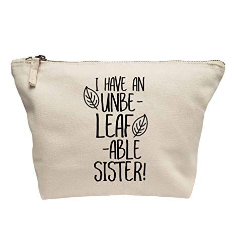 Creative Flox Trousse per trucchi con scritta"Have an Unbe-Leaf-Able Sister