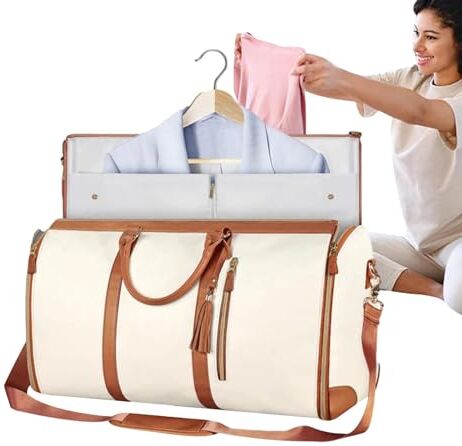 Quzente Borsa Porta Abiti Da Viaggio, Porta Abiti In PU Di Grande Capacità Da Viaggio Con Custodia Per Scarpe Borsone Versatile Per Viaggi Spiaggia O Campeggio