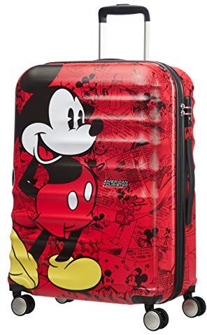 American Tourister Wavebreaker Disney Spinner M, Bagaglio per bambini, 67 cm, 64 L, Multicolore (Mickey Comics Red)