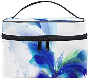 BALII Beauty case da viaggio con farfalle, colore: Blu