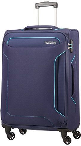 American Tourister Holiday Heat Valigia, Spinner M (67cm-66L), lucchetto tsa, Blu (Navy)