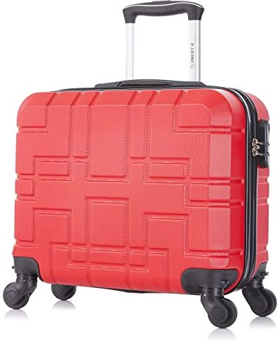 Leone Valigia EasyJet 45x36x20 cm Trolley Bagaglio a mano in ABS 4 Ruote (Rosso, 8088 Valigia 45x4x20cm)