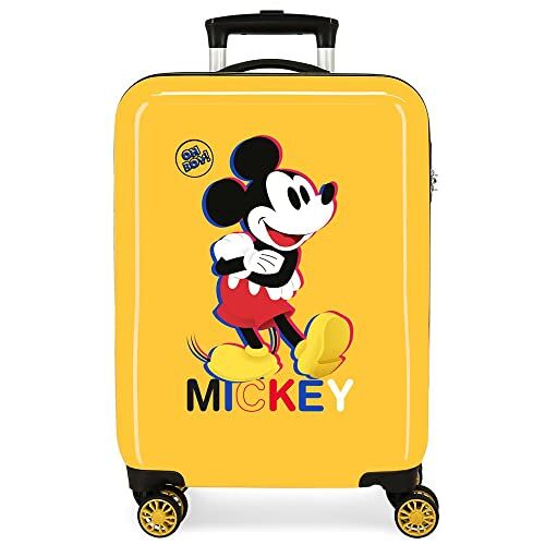 Disney Valigia da cabina  Mickey 3D Ocra 38x55x20 cm ABS rigido Chiusura a combinazione laterale 34L 2 kg 4 doppie ruote bagaglio a mano