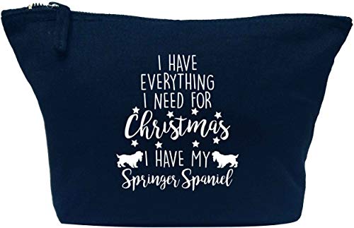 Creative Makeup Bag Everything I Need Christmas Springer Spaniel Navy