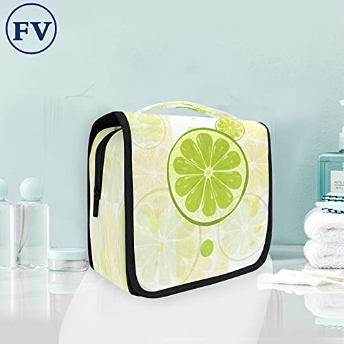 BEUSS Limone Frutta Appeso Pieghevole da Toilette Borsa da viaggio Trousse da Toilette Beauty Case per da Donna Ragazza