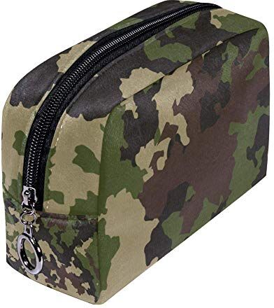 Shiiny Trousse per trucchi da donna, misura piccola, impermeabile, multifunzione, colore: verde militare