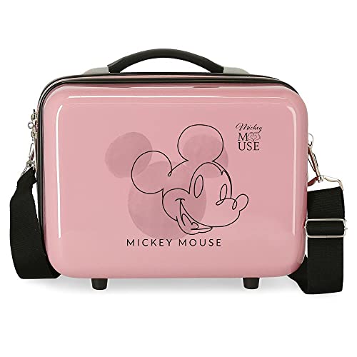 Disney Mickey Outline Beauty case regolabile con tracolla rosa 29 x 21 x 15 cm Rigido ABS 9,14 L
