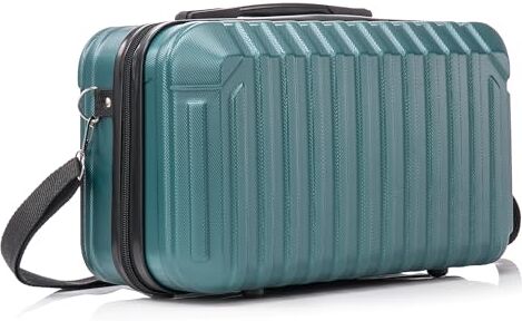 Leone Bagaglio a Mano 40x20x25 Ryanair Beauty Case Traccolla in ABS (2208 40X20X25cm, Verde Scuro)