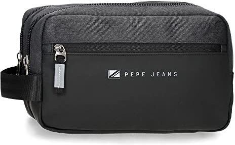 Pepe Jeans Jarvis, Accesorio De Viaje Neceser Hombre, Negro, 26x16x12 Cms