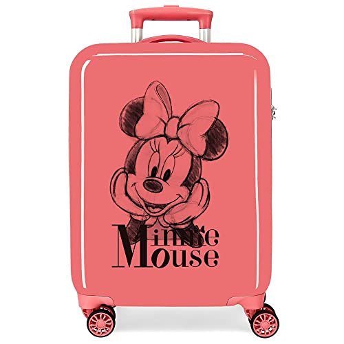 Disney Minnie in Love Valigia da cabina rosa 38x55x20 cm ABS rigido Chiusura laterale a combinazione 34L 2 kg 4 doppie ruote bagaglio a mano