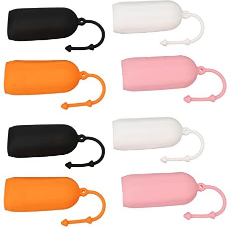 ZJchao Manicotti Elastici in Silicone Antiperdita, 8 Pezzi in più Colori, compatibilità Universale con Contenitori da Viaggio