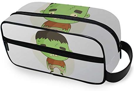 FAJRO Beauty case da viaggio con motivo zombie, colore: Verde