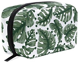 Mnsruu Beauty case da viaggio con foglie tropicali, colore: Verde