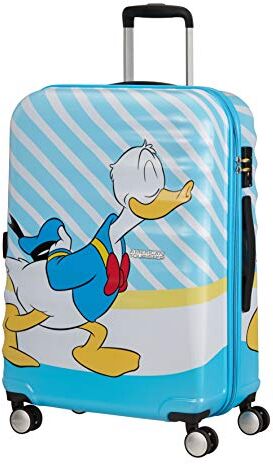 American Tourister Wavebreaker Disney Spinner M, Bagaglio per bambini, 67 cm, 64 L, Multicolore (Donald Blue Kiss)