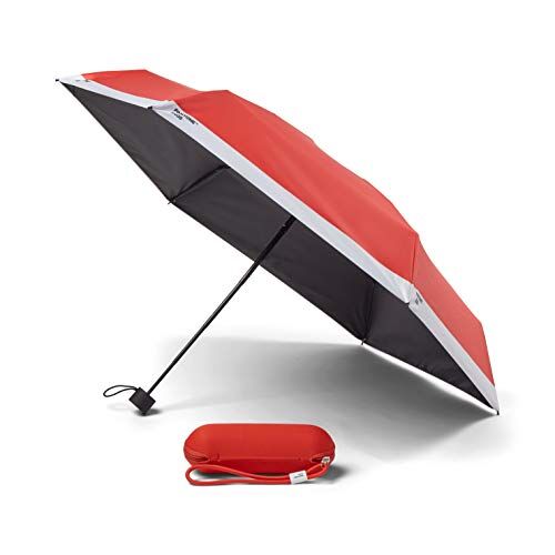 Pantone Copenhagen design  Umbrella Travel foldable in Box with keychainstrap, Red