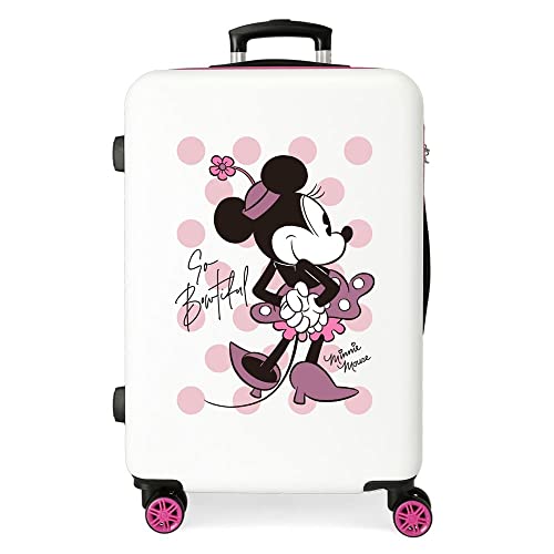 Disney have a good Time Minnie So beautiful Valigia media rosa 46x65x23 cm ABS rigido Chiusura a combinazione laterale 56L 3 kg 4 Doppie ruote