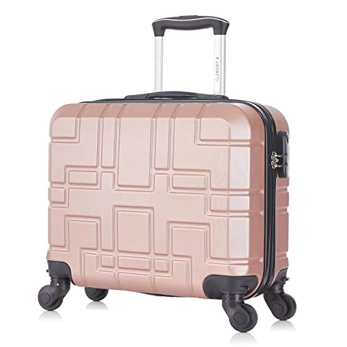 Leone Valigia EasyJet 45x36x20 cm Trolley Bagaglio a mano in ABS 4 Ruote (Rose Gold, 8088 Valigia 45x4x20cm)