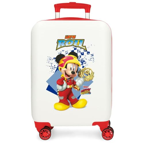 Disney Joumma Mickey & Minnie Joy Valigia da cabina bianca 33 x 50 x 20 cm Rigida ABS Chiusura a combinazione laterale 28,4 L 2 kg 4 ruote doppie bagaglio a mano, bianco, Valigia cabina