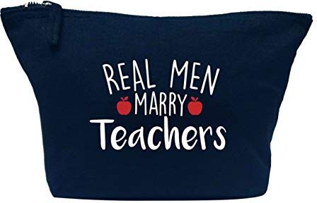 Creative Flox Trousse creativa per trucchi con scritta"Real Men Marry Teachers