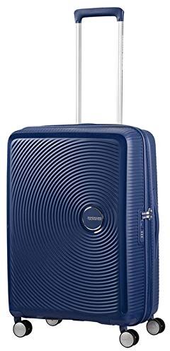 American Tourister Soundbox, Spinner Espandibile Bagaglio a Mano Unisex Adulto, Blu (Midnight Navy), M (67 cm 81 L)