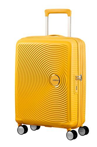American Tourister Soundbox, Spinner Espandibile Bagaglio a Mano Unisex Adulto, Giallo (Golden Yellow), S (55 cm 41 L)