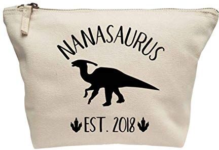 Creative Flox Trousse per trucchi, personalizzabile, con data Nanasaurus