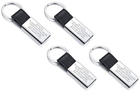 Vnox 1/2/3/4/5pcs Portachiavi in Pelle Personalizzati Portachiavi con Tag ID,Portachiavi con Incisione Gratuita-Inserisci Il Tuo Testo Personalizzato,Chiavi per Auto/Accessori per Borse