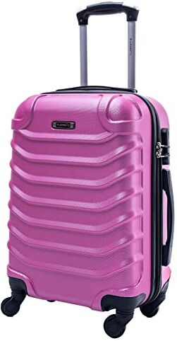 Leone Valigia Trolley Bagaglio a mano Rigido Ultraleggero in ABS 4 Ruote Autonome (Rosa, 20267 Valigia 55x38x23cm)