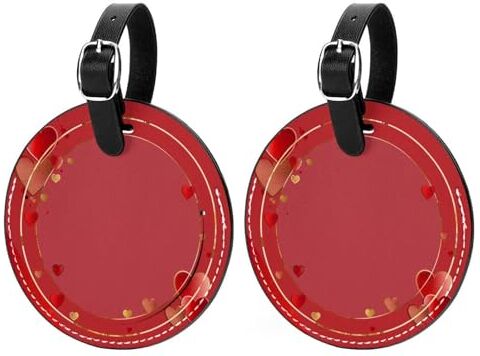 KQNZT Etichette per bagagli, confezione da 2 etichette personalizzate per bagagli, etichette per bagagli carine, etichette per bagagli, etichette per bagagli, confezione da 2, cuore di San Valentino rosso