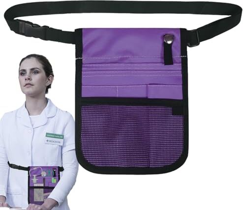 Dovxk Tasca da cintura per infermieri Borsa porta attrezzi multi scomparto per organizer in vita   Custodia professionale per organizer per infermieri, con tasca per grembiule da infermiera,