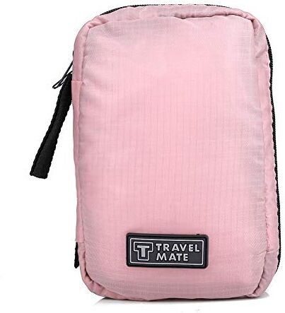 PYXWSM XWSMUSborsa portaoggetti portatile pieghevole con cerniera per cosmetici Organizer per trucco da viaggio di grande capacità(rosa)