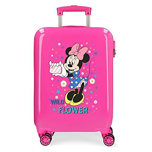 Disney Minnie Wild Flower Valigia da cabina rosa 38 x 55 x 20 cm rigida ABS chiusura a combinazione laterale 34 2 kg 4 ruote doppie bagaglio a mano