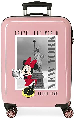 Disney Topolino e Minnie Viaggia per il mondo New York Nude Valigia da cabina 38x55x20 cm ABS rigido Chiusura a combinazione laterale 34L 2 kg 4 doppie ruote bagaglio a mano