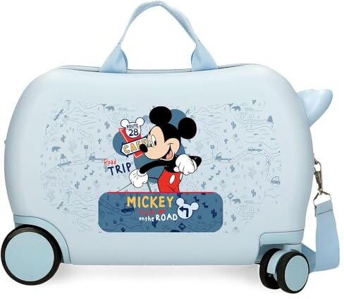 Disney Joumma  Mickey Road Trip Valigia per bambini Blu 45 x 31 x 20 cm Rigida ABS 24,6 L 1,8 kg 4 ruote Bagagli Mano, blu, Valigia per bambini