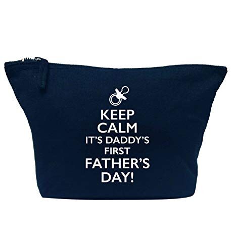 Creative Flox Beauty case creativo, motivo: Keep Calm Daddy's First Father's Day Navy