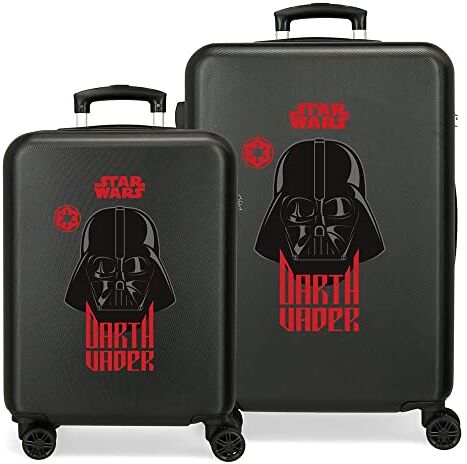 Star Wars Squad Darh Vader, Set di Valigie, 55/65 cm Rigido ABS Chiusura a Combinazione Laterale 56L 6 kg 4 Doppie Ruote, Nero (Darth Vader)