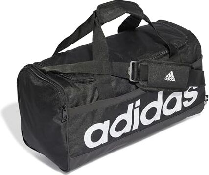 Adidas Essentials Linear Medium Duffel Bag, Borsone Unisex-Adulto, Black/White, 1 Plus