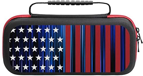 Generic0404 Borsa da trasporto rigida protettiva da viaggio con 20 cartucce di gioco con bandiera americana