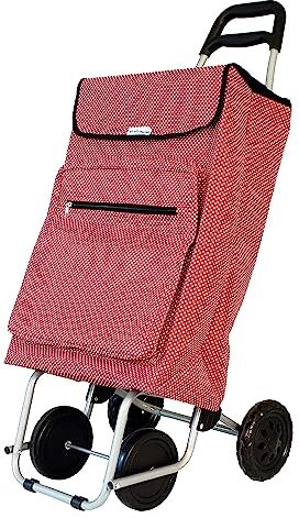 Amig Carrello spesa termico Modello 5   4 ruote   Colore rosso con motivo a pois bianchi   Capacità 48 L   Carico massimo 15 kg.