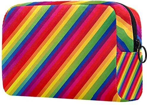 SORANO Borsa cosmetica Borsa da viaggio Borsa da viaggio Arcobaleno Colorful Stripes Pattern Rosso Giallo