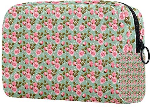 SORANO Borsa cosmetica Borsa da viaggio Borsa da viaggio Rosa Rosa Fiori Modello Verde Chiaro