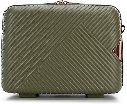 WITTCHEN Necessaire da viaggio Valigia da viaggio Bagaglio a mano Valigia cabina Valigia in Policarbonato Serratura a combinazione GL Style Linea Beauty case Oliva