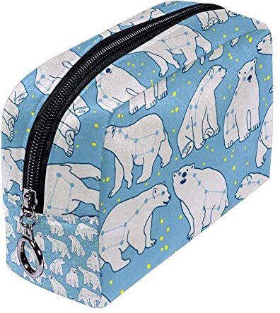 Shiiny Ursa Minor Polare Orso Fantasia Trousse Trucco da Donna, Piccola Trousse da Viaggio per Articoli da Bagno Impermeabile Multifunzione Portatile