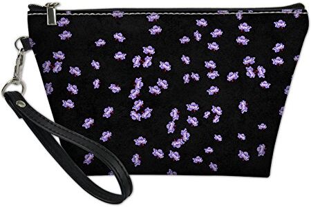 HUGS IDEA abbracci idea fiore modello portatile di trucco trousse da viaggio in pelle della nero Flower6 S