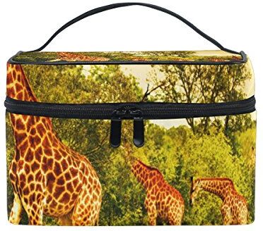 COOSUN sudafricano Giraffes in tela, viaggio trousse da borsa maniglia superiore singolo strato multifunzione organizer per cosmetici di trucco per donne