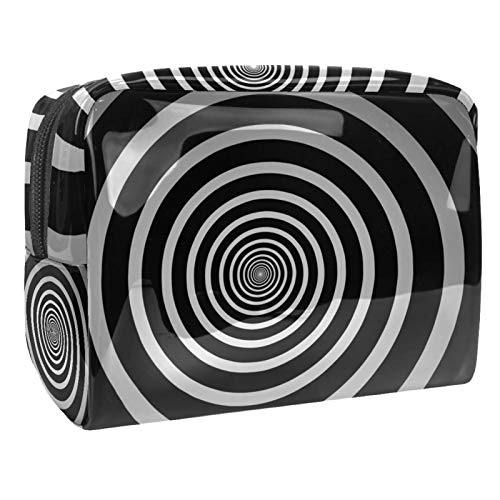FunHOMEs Piccola borsa da viaggio per cosmetici da viaggio per donne e ragazze, impermeabile, portatile, con spirale bianca e nera