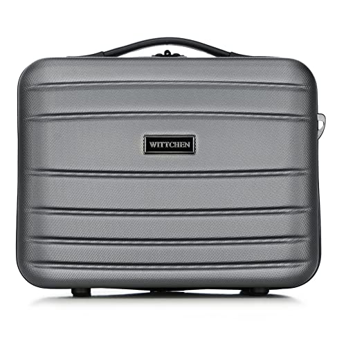 WITTCHEN Necessaire da viaggio Valigia da viaggio Bagaglio a mano Valigia cabina Valigia in ABS Serratura a combinazione Globe Linea Beauty case Grigio