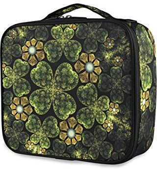 FANTAZIO Beauty case da viaggio con quadrifoglio, colore: Verde