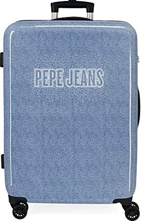 Pepe Jeans Digitale Valigia media blu 48 x 68 x 26 cm rigida ABS chiusura a combinazione laterale 70 L 3 kg 4 ruote doppie