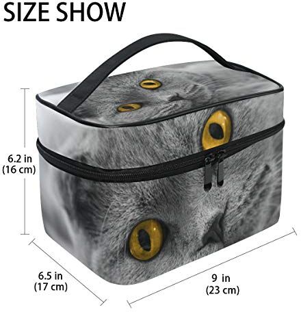 hengpai Kitty Jeans Viso Pelliccia Trousse Viaggio Treno Custodie Storage Organizer per Donne Multicolore11 Taglia unica